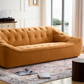 Wks10O Orangeset Sofa, Durable Fabric, Solid Wood Frame Orange Fabric 2 Seat