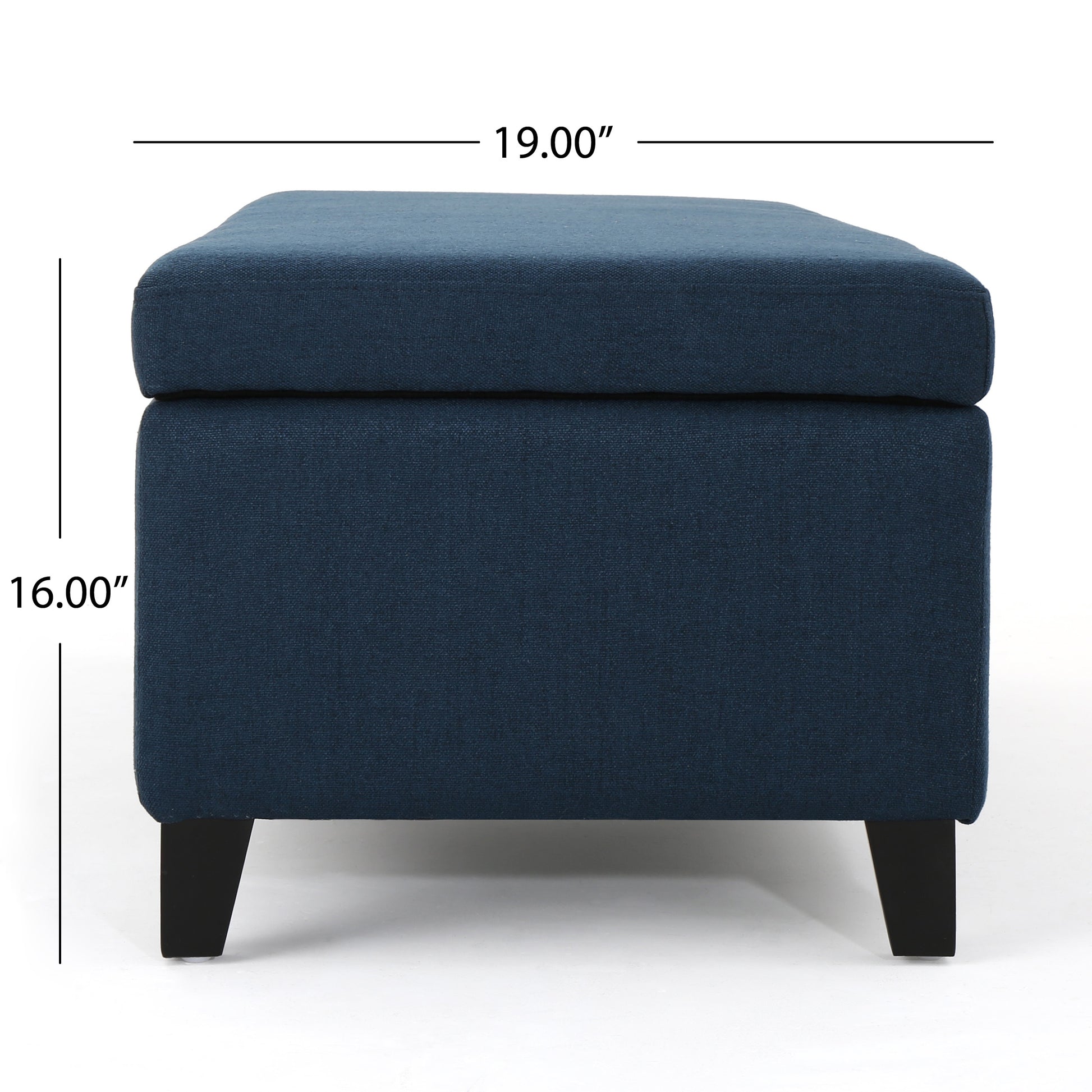 Hartford Storage Ottoman Navy Blue Fabric