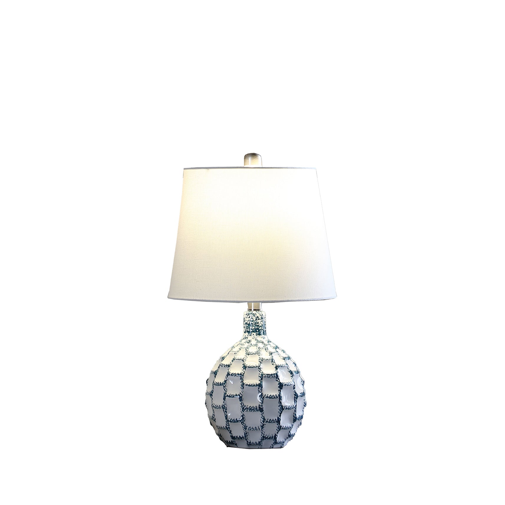 19.5" In Marin Coastal Beachside Blue Green White Ceramic Table Lamp Blue Green Wite Ceramic