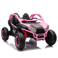 24V Two Seater Kids Ride On Utv W Parents Control,20In Seat Width,400W Super High Power,Four Wheel Suspension,Bluetooth,Mp3,Usb,Led Light,Horn,Rear Storage Space,Speeds 3.73 4.97Mph For Kids Aged 3