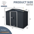 8Ft X 4Ft Outdoor Metal Storage Shed With Sliding Door And Foundation For Backyard, Patio, Lawn Black And White Black White Metal