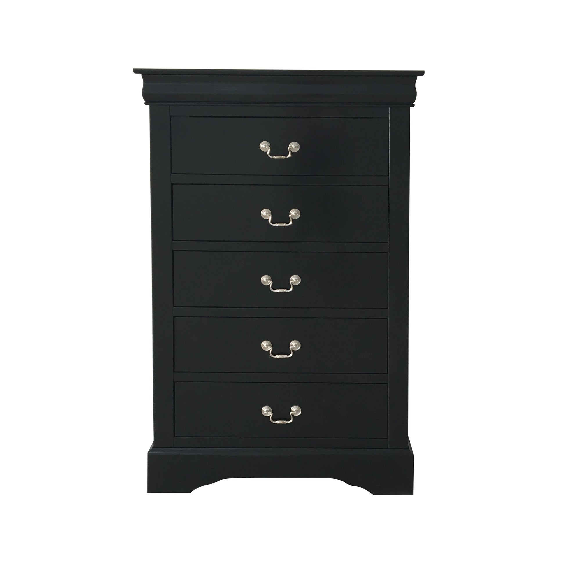 Black 5 Drawer Chest Black Bedroom Particle Board Mdf