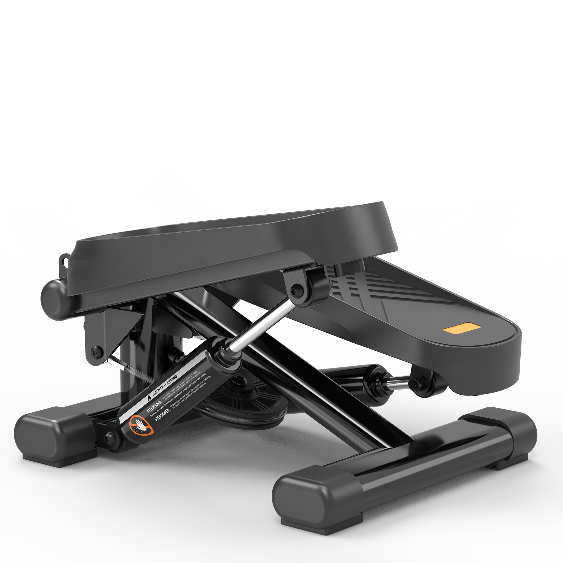 Home Office Exercise 330Lbs Capacity Mini Stepper With Resistance Bands And Lcd Monitor Black Steel