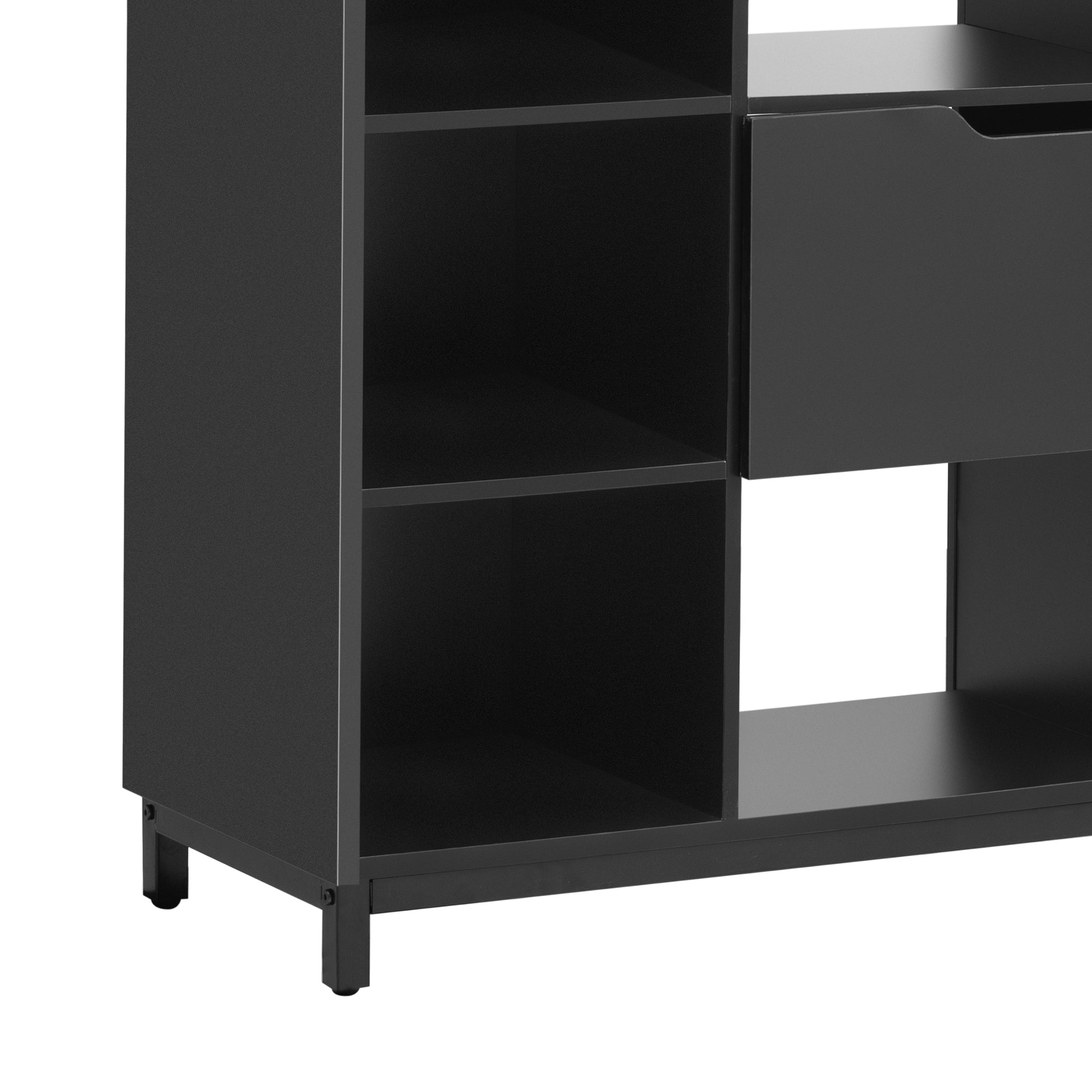 Shoe Storage Cabinet For Entryway With Drawers And Shelves, Modern Shoe Organizer Cabinet, Free Standing Shoe Rack For Hallway, Living Room Black Mdf