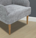 Chenille Armchair, Modern Style Accent Chair With Wood Legs, Comfy Design For Living Room, Bedroom, Office, Gray Gray Foam Wood Fabric