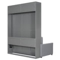 Queen Size Murphy Bed Wall Bed With Cushion,Gray Queen Gray Mdf Lvl