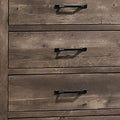 Fiza 52 Inch Tall Dresser Chest, 5 Gliding Drawers, Rustic Gray Solid Wood Gray Solid Wood