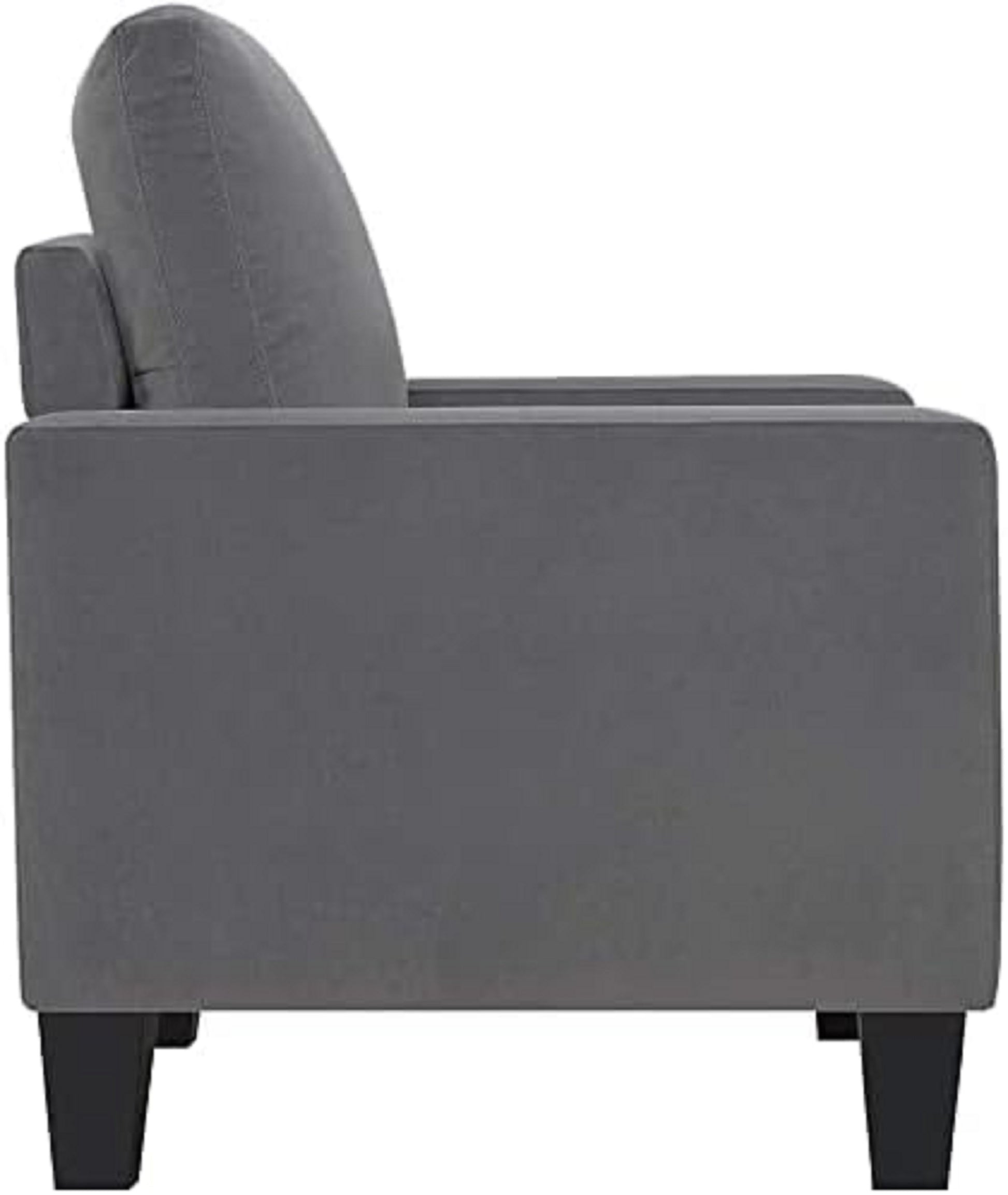1Pc Mid Century Modern Upholstered Living Room Arm Chair Gray Microfiber Wood Fabric Gray Primary Living Space Contemporary,Mid Century Modern,Modern Foam Wood
