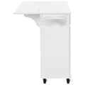 K&K 53.2'' Kitchen Island With Drop Leaf, Kitchen Storage Cart With Spice Rack, Towel Rack And 2 Drawers, Rolling Kitchen Island On Wheels With Adjustable Shelves For Kitchen, Dining Room, White White Brown Kitchen Artsy,Casual,Classic,Minimalist,Modern