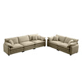 Family Sofa Set Deep Seat Sofa, Warm Sofa For Home Cinema And Living Room, One 2 Seater Sofa And One 3 Seater Sofa,Tan Corduroy Tan Corduroy 5 Seat