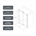 6076 Matte Black Frameless One Fixed And One Shifted Shower Door, 70Mm 304 Stainless Steel Large Pulleys With Adjustable Soft Closing Function,With Nano Easy Cleaning,Stick Explosion Proof Menbrance Matte Black Bathroom American Design,Minimalist Glass