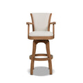 Williams 31In Swivel Bar Stool With Armrests, White Pepper Stain Resistant High Performance Polyester White Foam Polyester