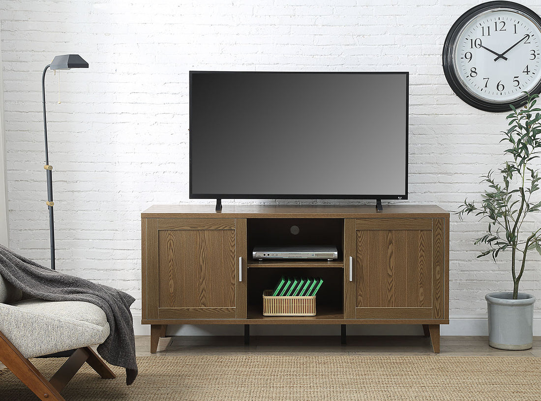 Briggs Modern 60 Inch Tv Stand For Tvs Up To 65 Inches, Classic Walnut Finish Brown 60 69 Inches Mdf Mdf