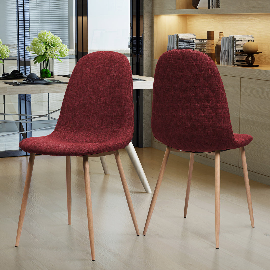 Dining Chair Red Fabric