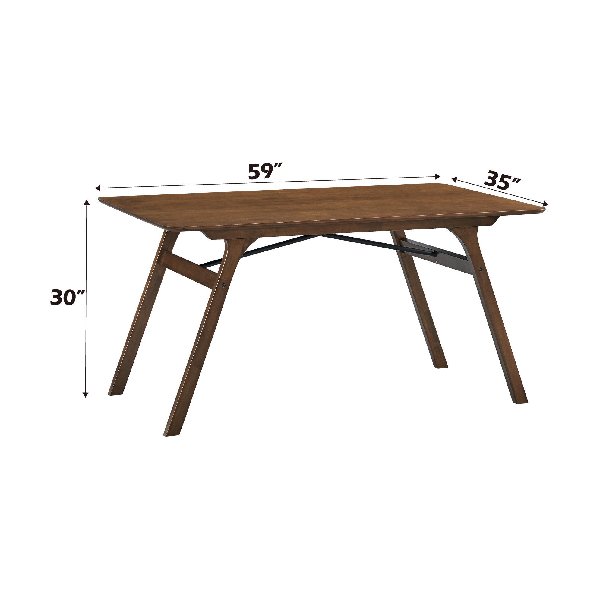 Kaela Dining Table, Walnut Finish Dn02925 Walnut Brown Wood