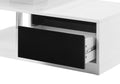 White And Black High Gloss Coffee Table With Swivel Top White Black Primary Living Space Contemporary Drawers Rectangular Wood Metal