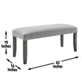 Emily Backless Bench Gray Gray Wood