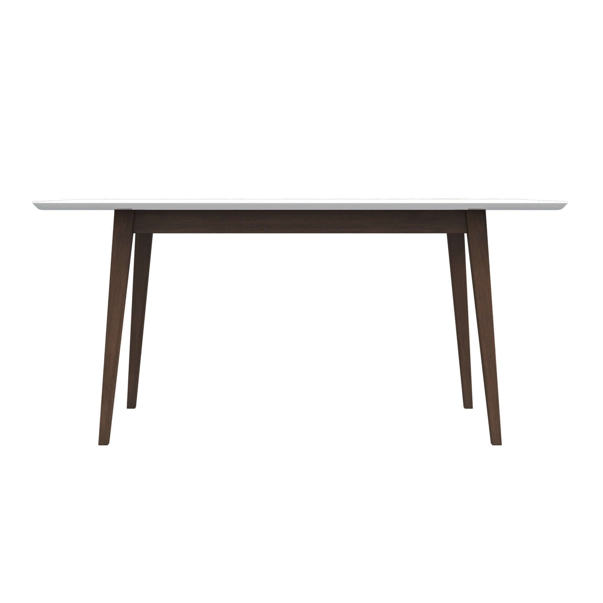 Levi Modern Style Solid Wood Rectangular Dining Kitchen Table 47" Brown,White Seats 4 Brown Mid Century Modern Walnut Rectangular Solid Wood