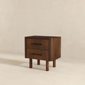 Logan Mid Century Modern Walnut Nightstand Bed Side Tables With 2 Drawers Brown,Wood Brown 2 Drawers Mid Century Modern Solid Wood Walnut Solid Wood