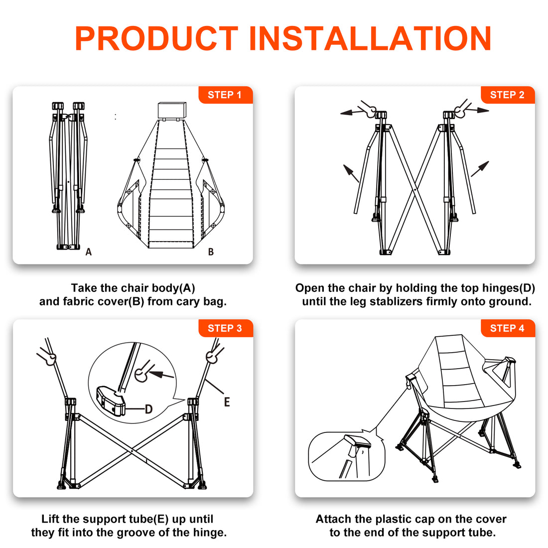 Hammock Camping Chair Folding 350 Lbs Foldable Portable Rocking Chairs For Adults Outside Swinging Camp With Stand Lawn Garden Hanging Outdoor Green Iron