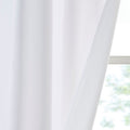 Basketweave Room Darkening Curtain Panel Pair 2 Pcs Window Panels White Polyester