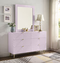 Gaines Dresser, Pink High Gloss Finish Bd02665 Not Include Mirror Pink Mdf Metal