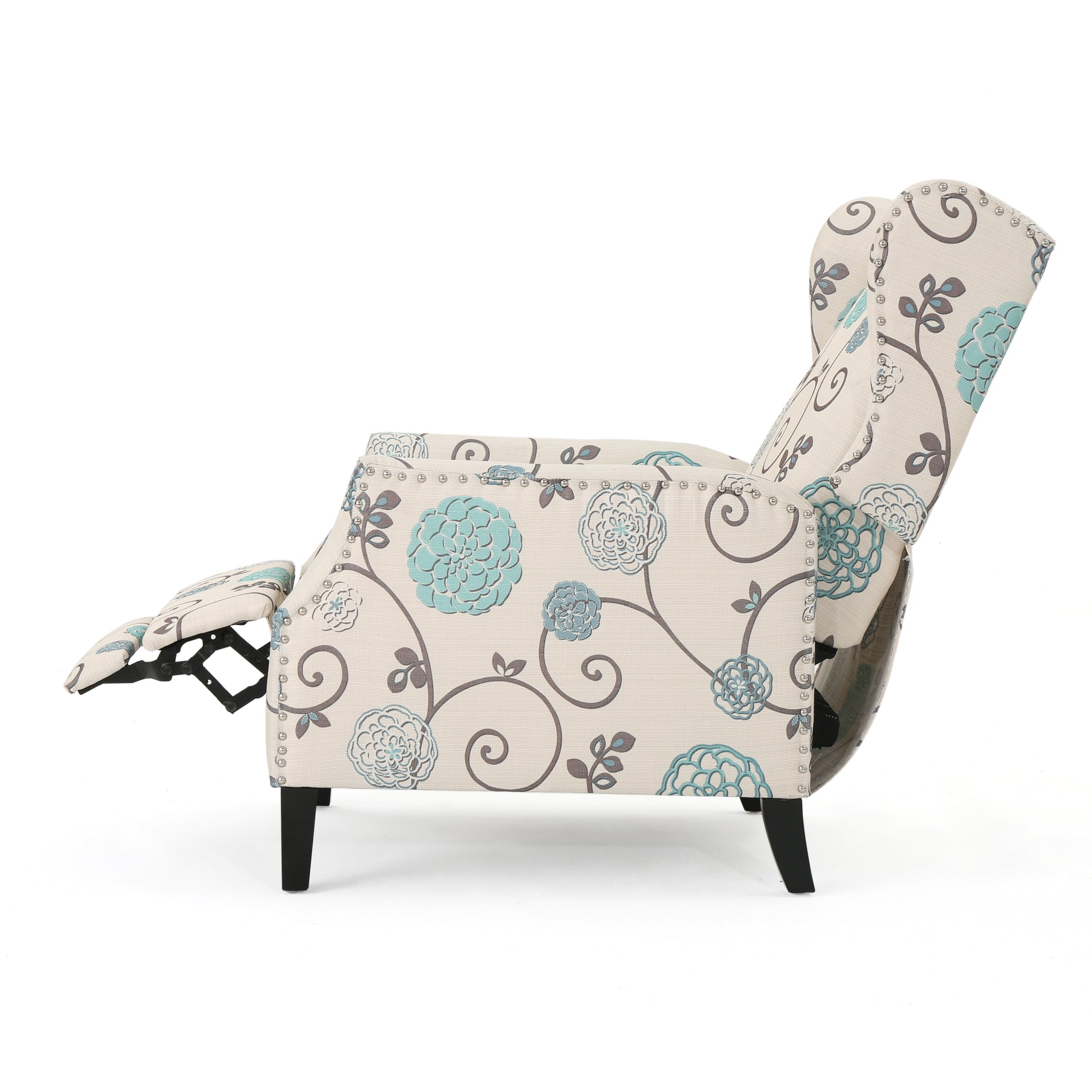 Recliner White Multi Fabric