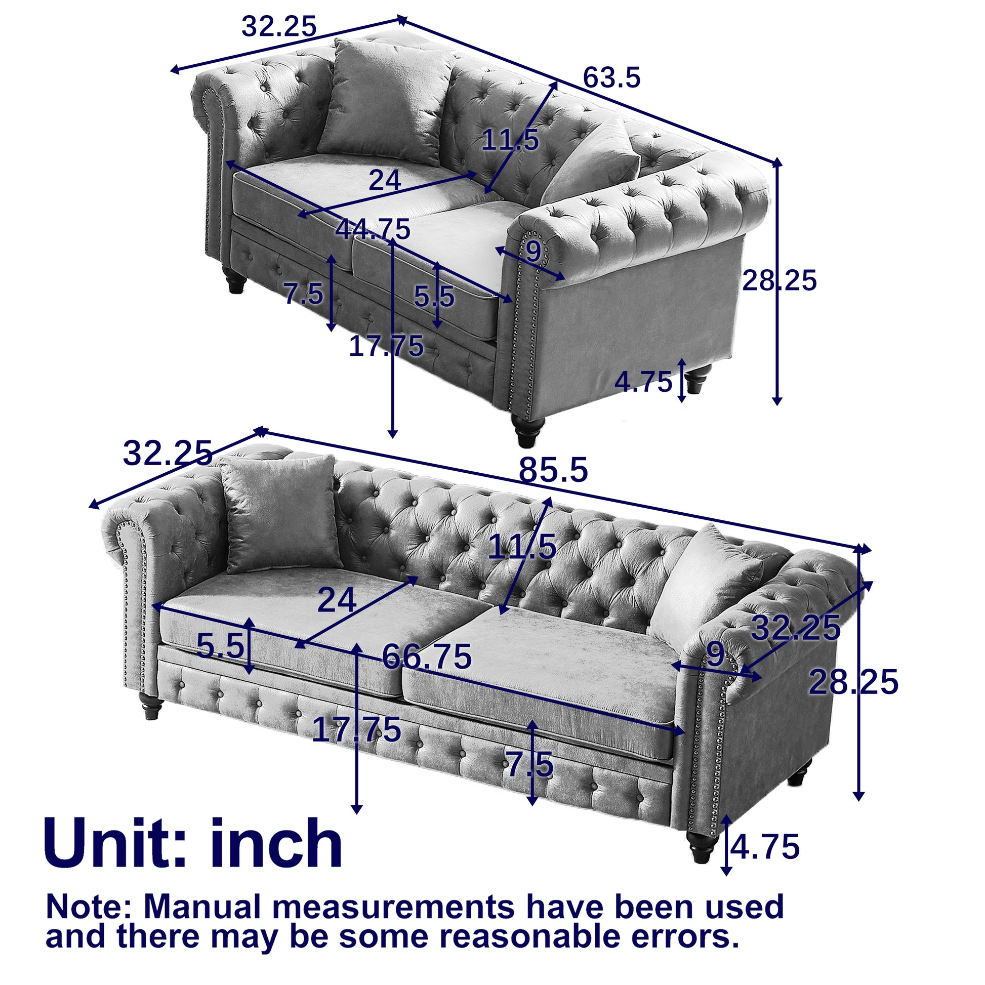 Fx 3 Seats 2 Seats Combo Sofa Modern Living Room Sofa With Solid Wood Frame And Wooden Feet, 4 Cushions, Apartment Sofa Furniture For Living Room, Living Room, Office Black Wood Pine Foam Fabric 5