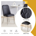 2 Modern Dining Chairs, Smooth Pu Leather Backrest And Silver Toned Metal Legs For A Comfortable Home Experience For Kitchens, Bedrooms And Offices. Black Pu