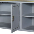 Pearl Grey 2 Door Tv Stand With 2 Shelf Grey Primary Living Space 65 Inches 60 69 Inches 65 Inches Solid Wood Mdf