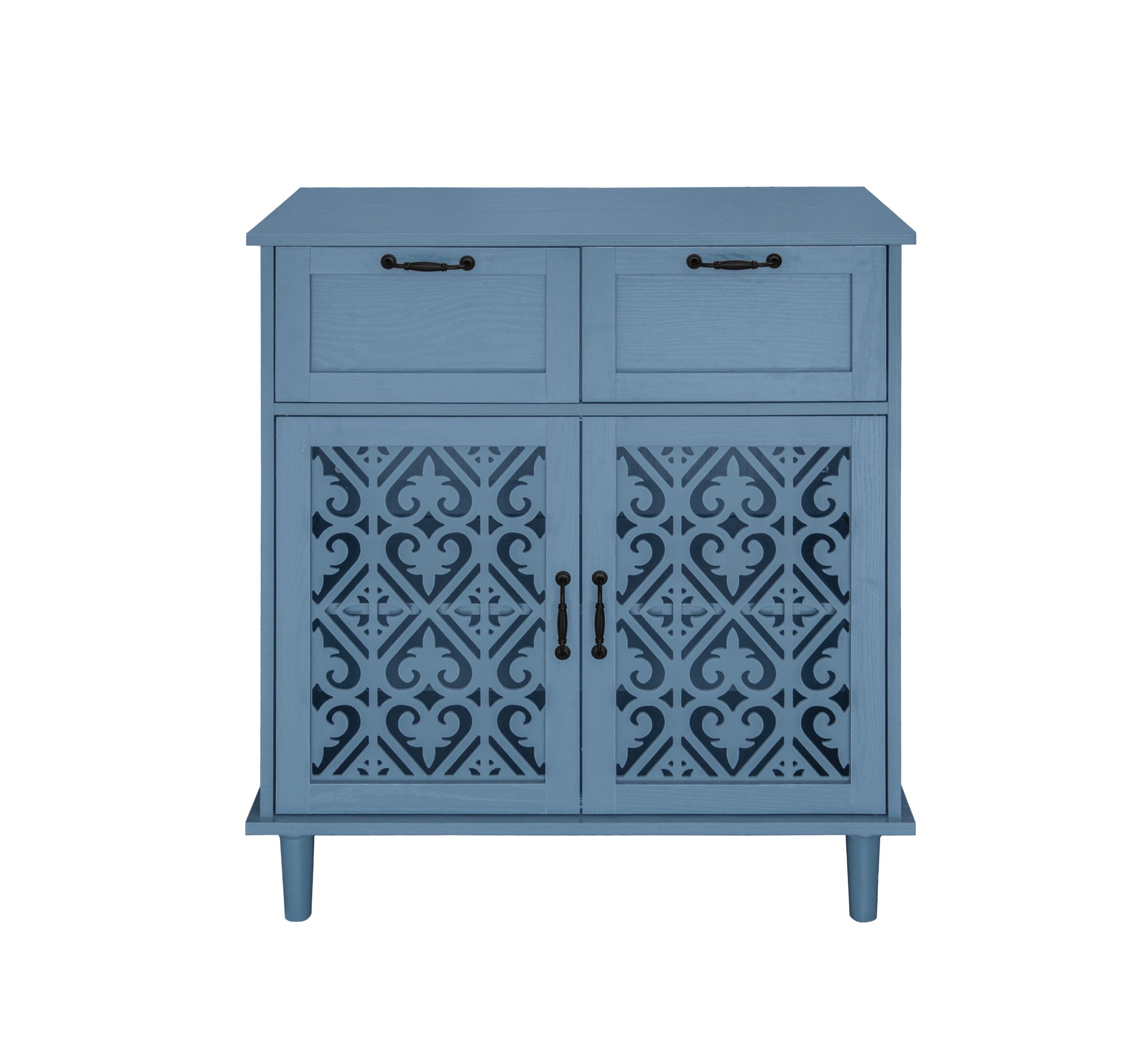 2 Door 2 Drawer Cabinet, American Furniture, Suitable For Bedroom, Living Room, Study Blue Mdf