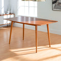 Mid Century Modern Minimalist Dining Table Acorn Brown Mdf