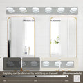 Led Modern Chrome 6 Light Vanity Lights Fixtures Over Mirror Bath Wall Lighting Chrome Modern Acrylic Iron