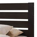 Espresso Platform Bed With Slat Headboard Queen Espresso Bedroom Wood