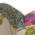 Anya Boho Chic Wingback Accent Arm Chair, Floral & Leopard, Blue Teal & Purple Velvet Teal Multi Foam Fabric
