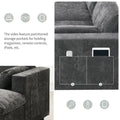 86.5''Chenille Sectional Sofa With Storage Pockets, 5 Seat U Shaped Sleeper Couch Set,2 Pic Free Combination,Convertible Sofa Bed With Ottoman For Living Room,Apartment,3 Colors Dark Grey Chenille 5 Seat