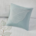 6 Piece Embroidered Quilt Set With Throw Pillows Blue Full Queen Full White Blue Cotton