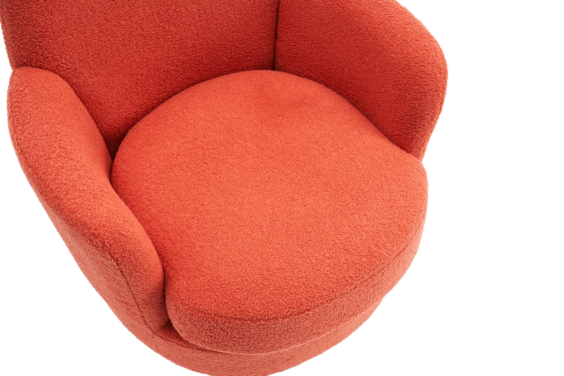 Teddy Swivel Barrel Chair, Swivel Accent Chairs Armchair For Living Room, Reading Chairs For Bedroom Comfy, Round Barrel Chairs With Gold Stainless Steel Base Orange Orange Primary Living Space