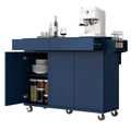 K&K 53.2'' Kitchen Island With Drop Leaf, Kitchen Storage Cart With Spice Rack, Towel Rack And 2 Drawers, Rolling Kitchen Island On Wheels With Adjustable Shelves For Kitchen, Dining Room, Navy Blue Navy Blue Brown Kitchen