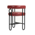 Coolmore Bar Stools Set Of 1, Modern Bar Stool With Back, Black Metal Frames, Upholstered Bar Stools For Kitchen Island, Pub, Club Wine Red Pu Wine Red Primary Living Space Foam Pu