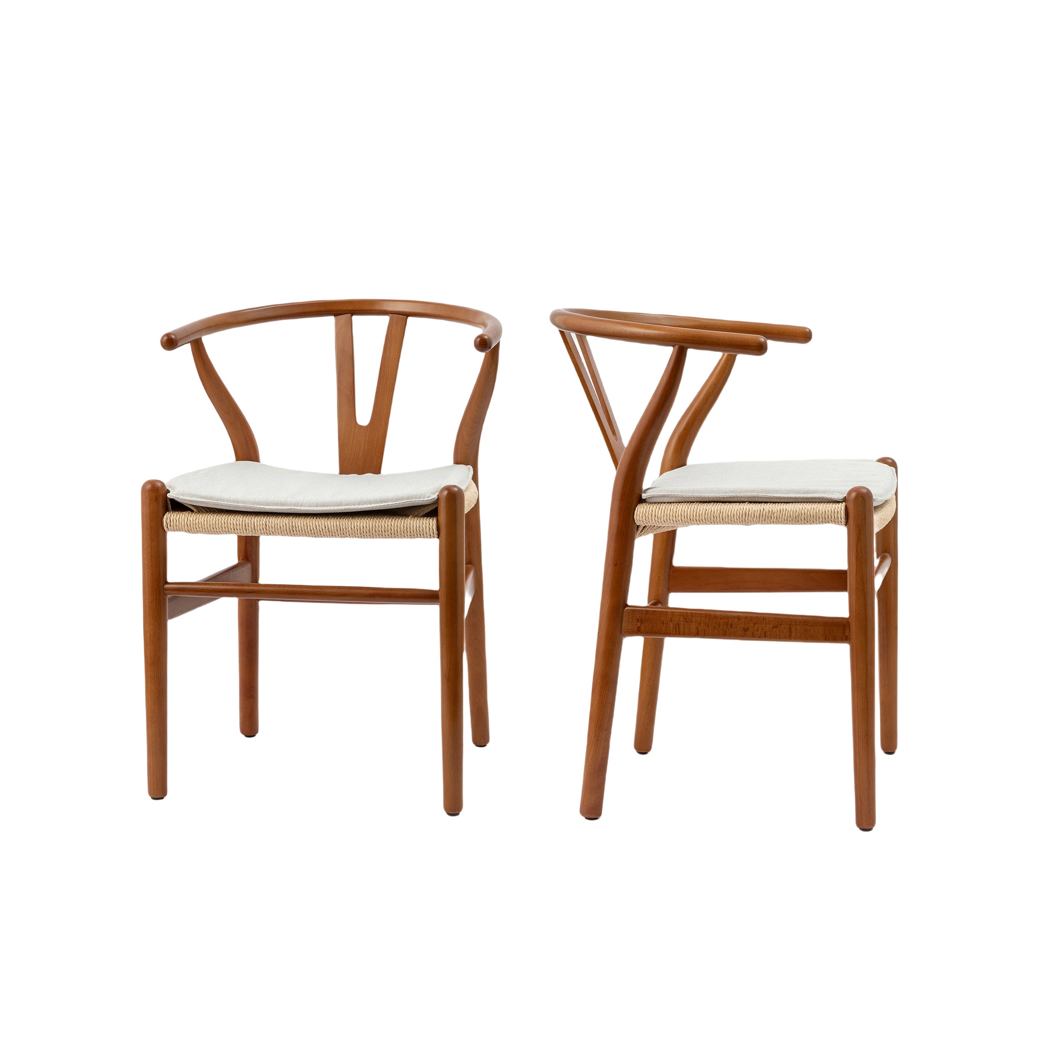 Wishbone Chairs For Dining Room,Soild Wood Weave Dining Chair,Armchair,Fully Assembled,Set Of 2 Beech Wood Walnut Dining Room Lacquered Mid Century Modern Arm Chair Beech Wicker Wood