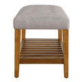 Light Grey And Oak Tufted Padded Seat Bench Light Grey Bedroom Grey Contemporary Shelves Wood Fabric