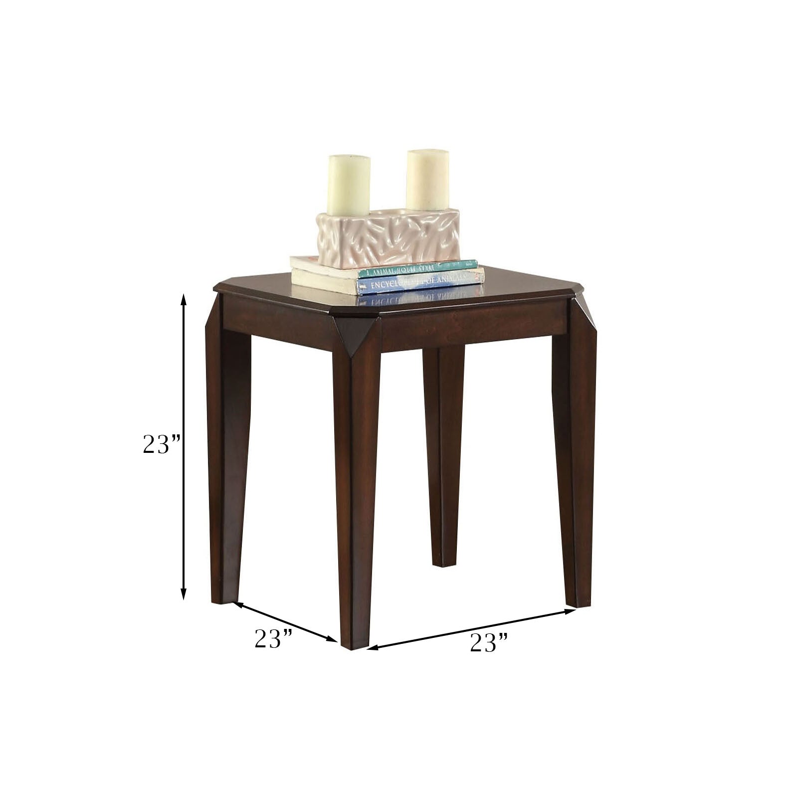 Walnut End Table With Tapered Leg Walnut Primary Living Space Poplar Square Wood