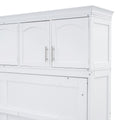 Full Size Murphy Bed Wall Bed With Top Cabinets,White Full White Plywood
