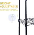 6 Tier Shelving Units, 29.92'' W X 13.98'' D X 71.65'' H Adjustable Wire Shelving With Hanging Hooks And Wheels, Black Black Steel