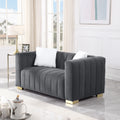 A Modern Channel Sofa Take On A Traditional Chesterfield,Grey Color,Seater Grey Velvet 2 Seat