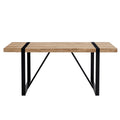 Rural Industrial Rectangular Dining Table With 2.3 Inch Thick Engineered Wood Grain Mdf Tabletop And Black Metal Legs, Serving As A Kitchen Table, Living Room Table, 1529 Natural Wood Mdf