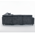 Packaging Upgrade Oversized Modular Sectional Sofa Set, L Shaped Couch,Corduroy ,Upholstered,Deep Seat,5 Seat,5 Throw Pillow And 6 Back Cushion,Living Room, Apartmentgray Gray Polyester Wood Primary