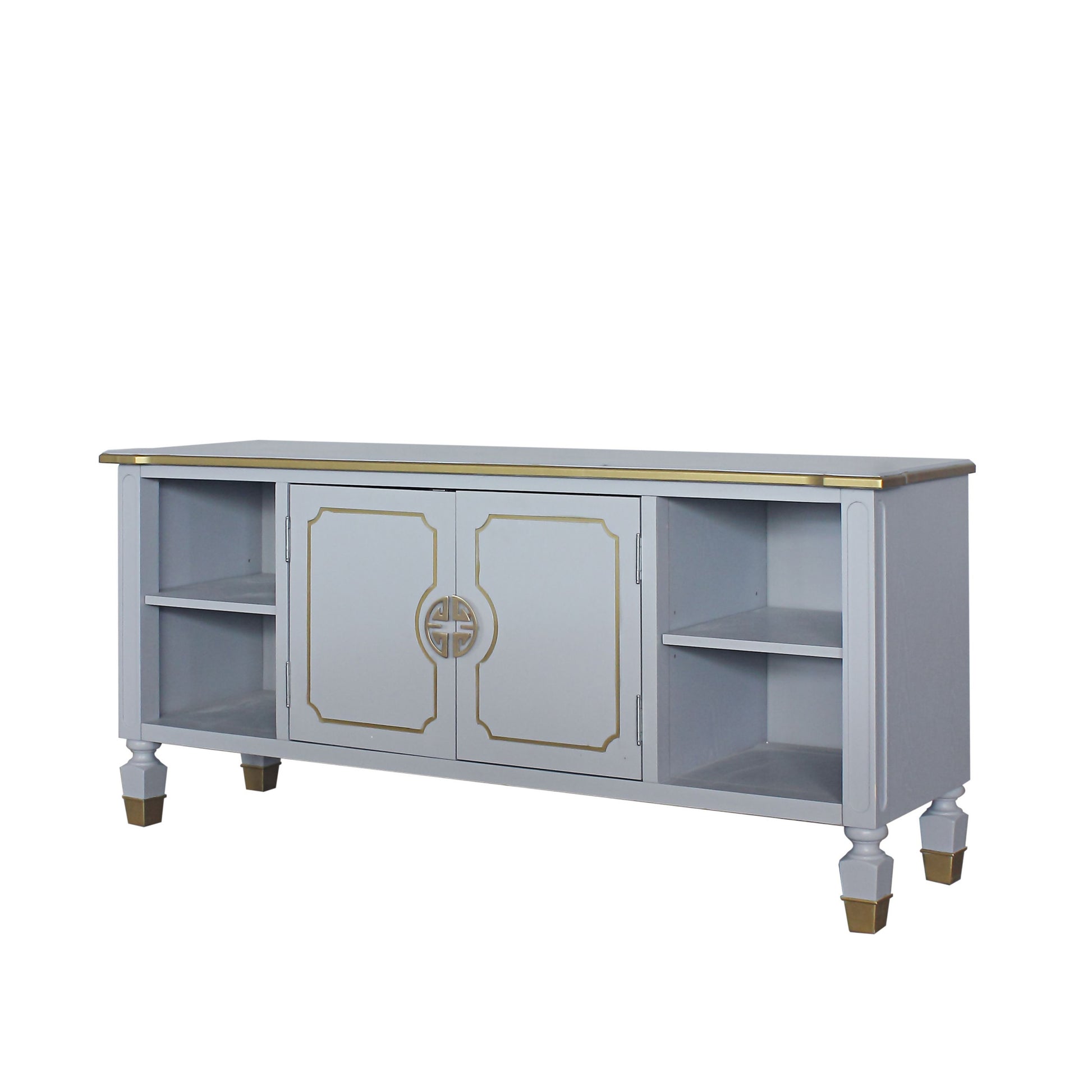 Pearl Grey 2 Door Tv Stand With 2 Shelf Grey Primary Living Space 65 Inches 60 69 Inches 65 Inches Solid Wood Mdf