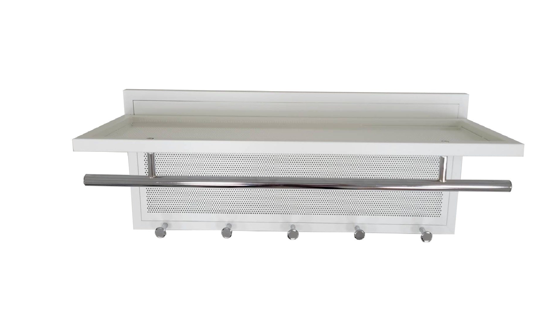 Esyspot Metal Powder Coating Hook Wall Mounted With Shelf In White White Bedroom Contemporary Chrome Metal